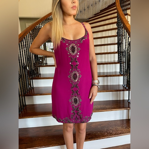 $248•Yoana‎ Baraschi•Rhinestones/Mirrors/Beaded Dress•Sz Small